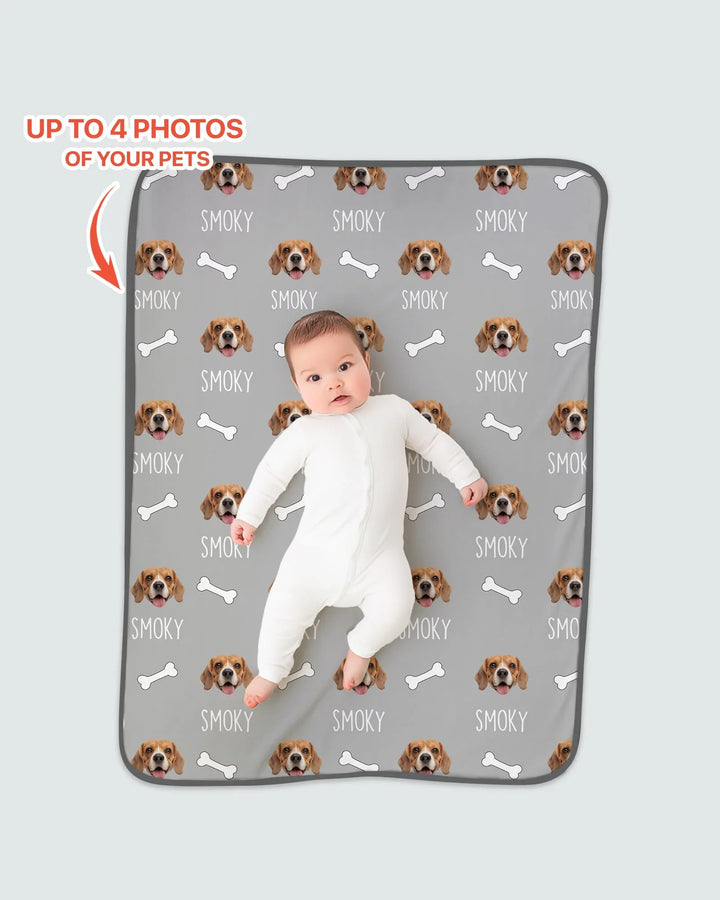 Custom Name and Pet Photos Blanket