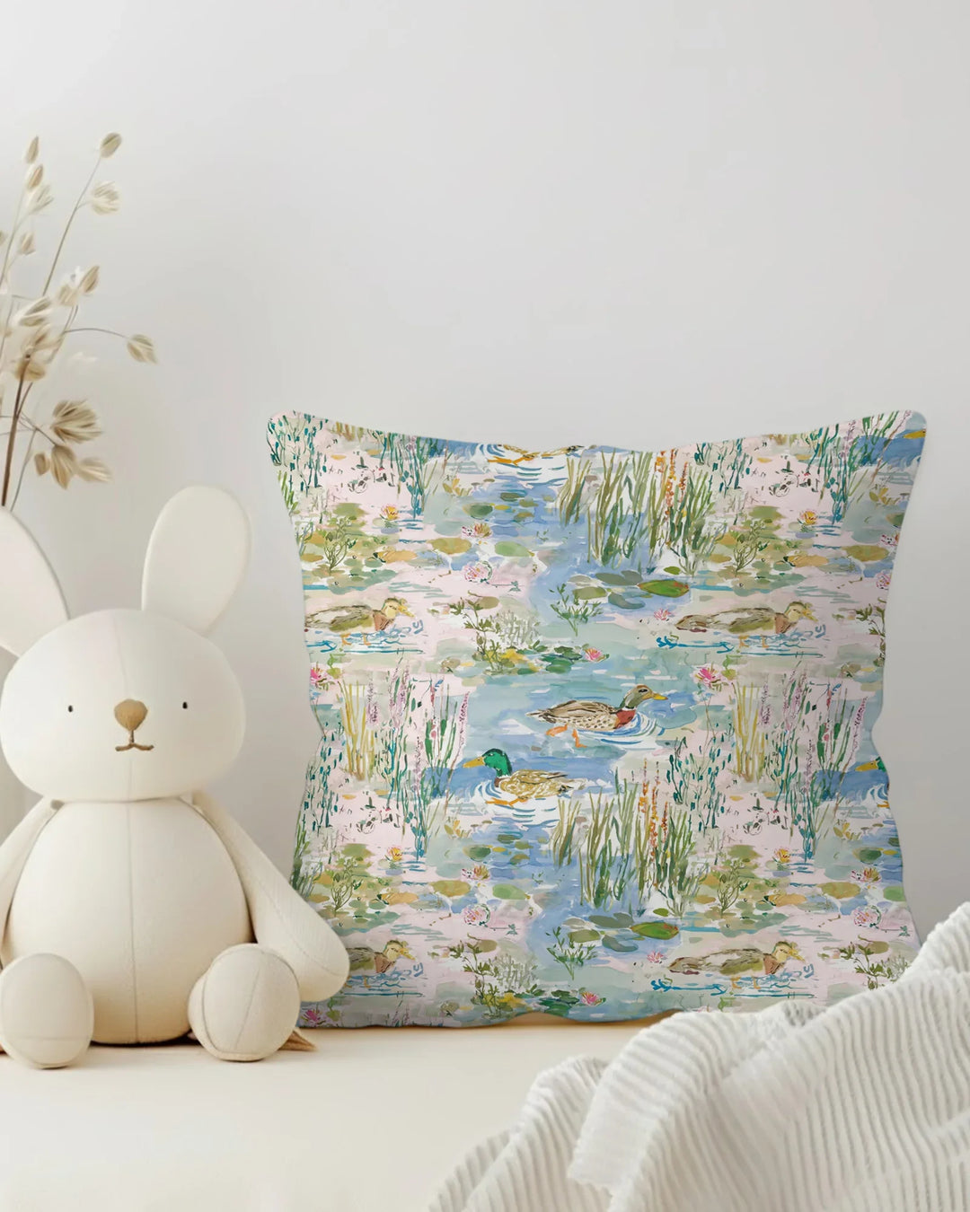 Watercolor Mallard Duck Bamboo Pillow Case