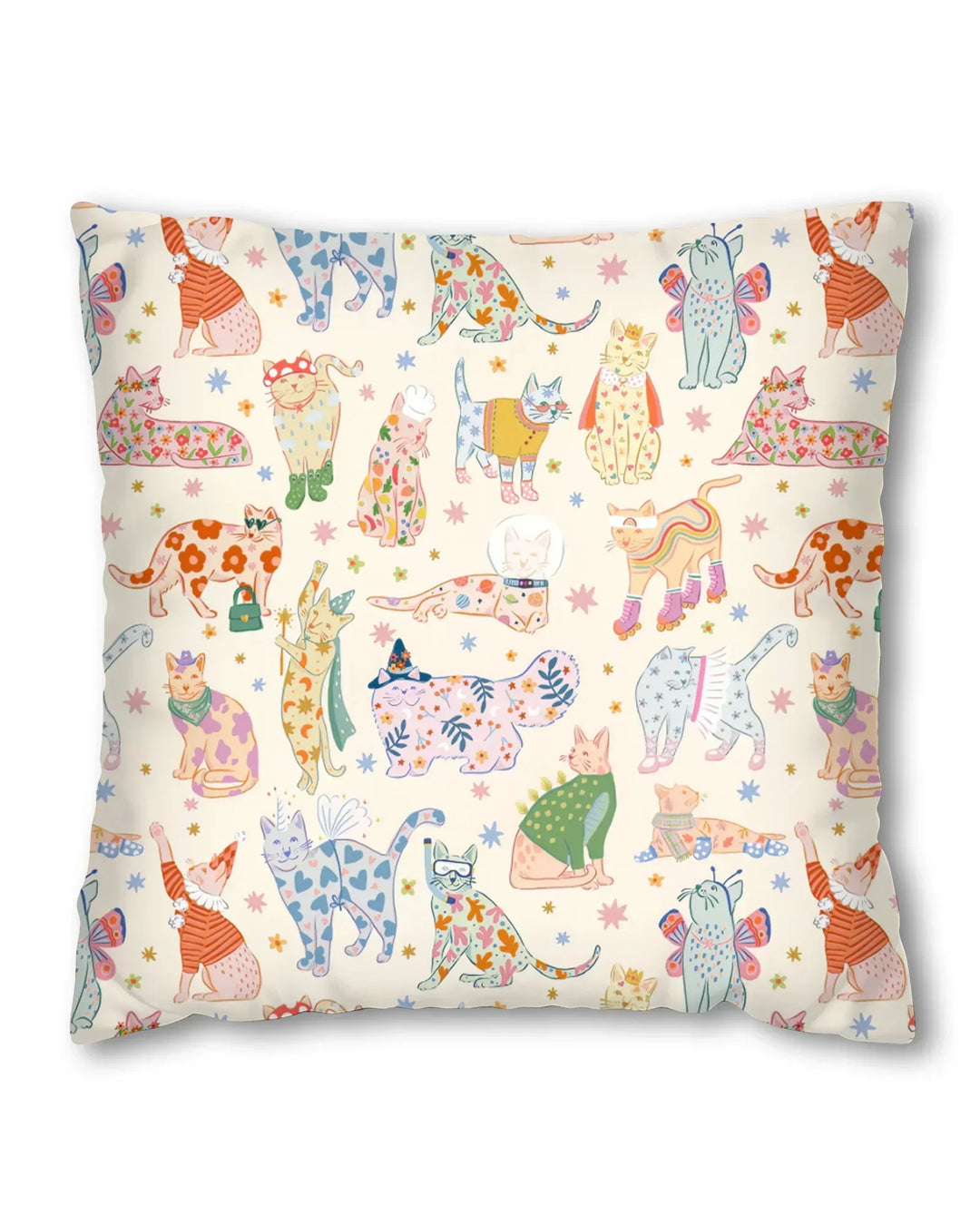 Whimsical Cat Parade Bamboo Pillow Case