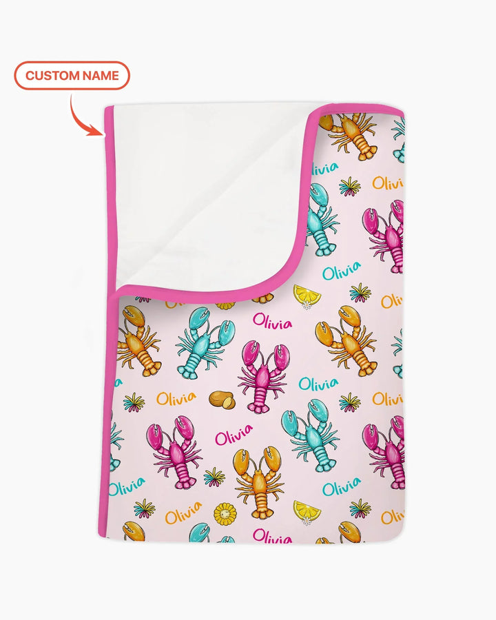 Custom Name Crawfish Crew Bamboo Blanket