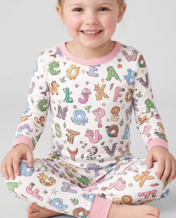 Zweiteiliges Langarm-Pyjama-Set mit Sommerfrüchten