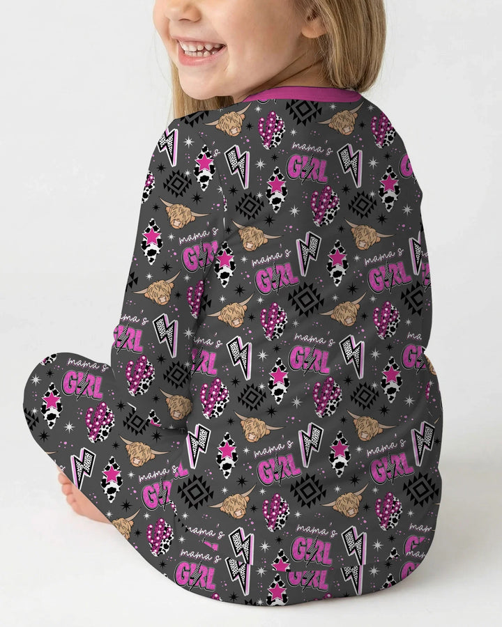 Western Mama & Me Matching  Bamboo Two Piece Long Sleeve Pajama Set