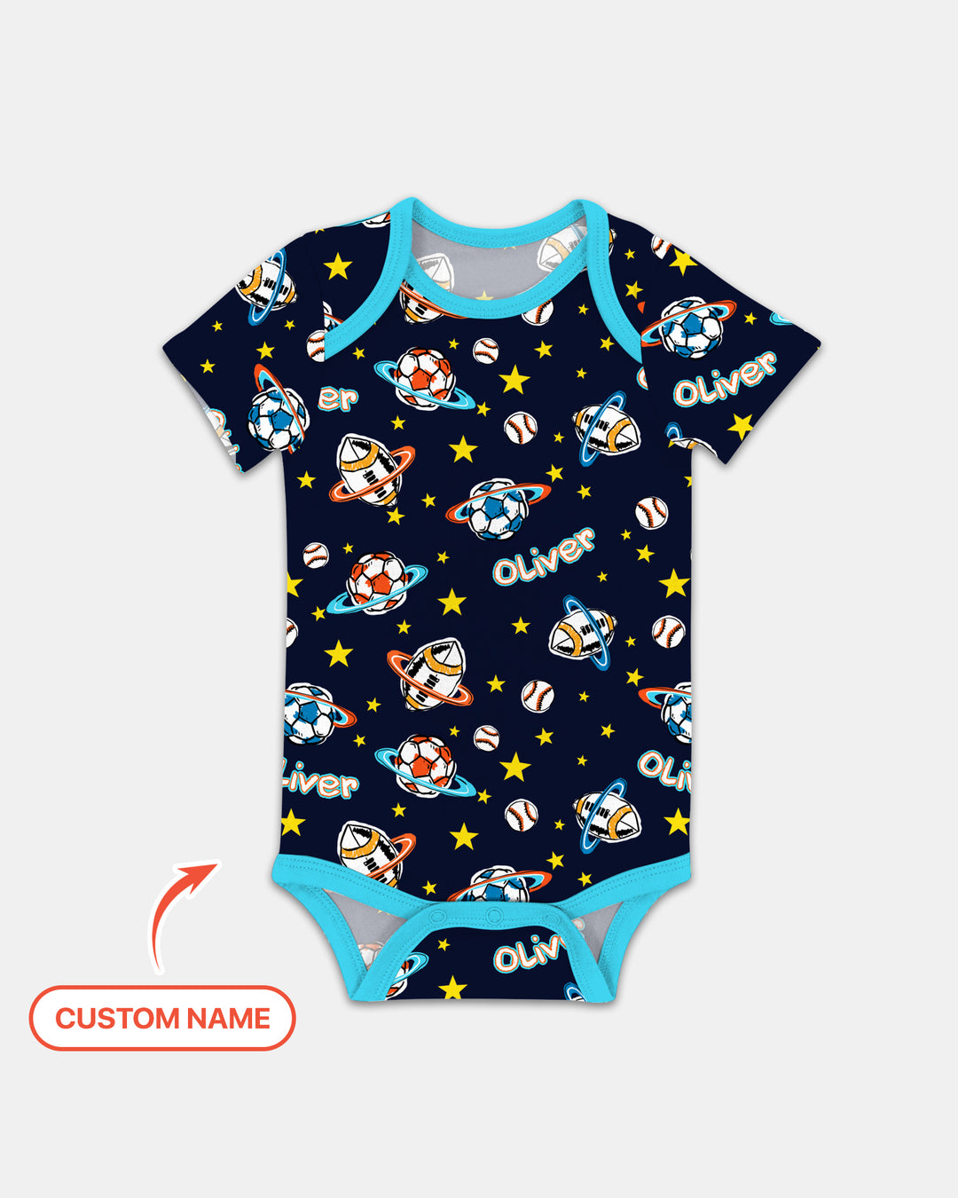 Custom Name Space Sport Bamboo Bodysuit