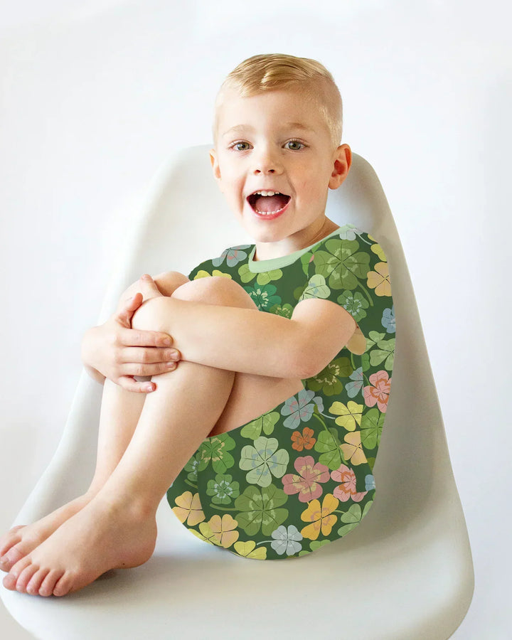 Lucky 4 Leaf Clover Two Piece Short Sleeve Shorts Pajama Set