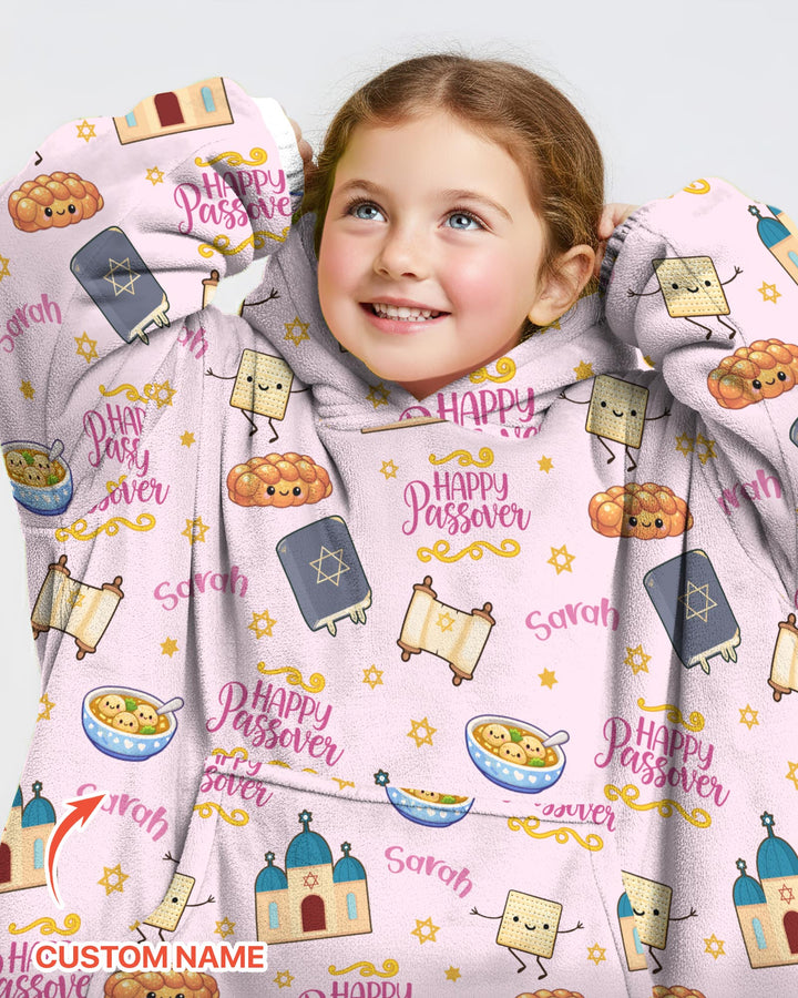 Custom name "Pesach Sameach" Blanket Hoodie