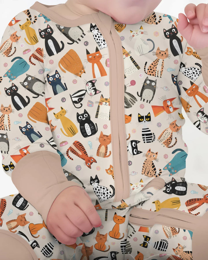 Goofy Mischief Cat Family Matching Bamboo Convertible Zippy