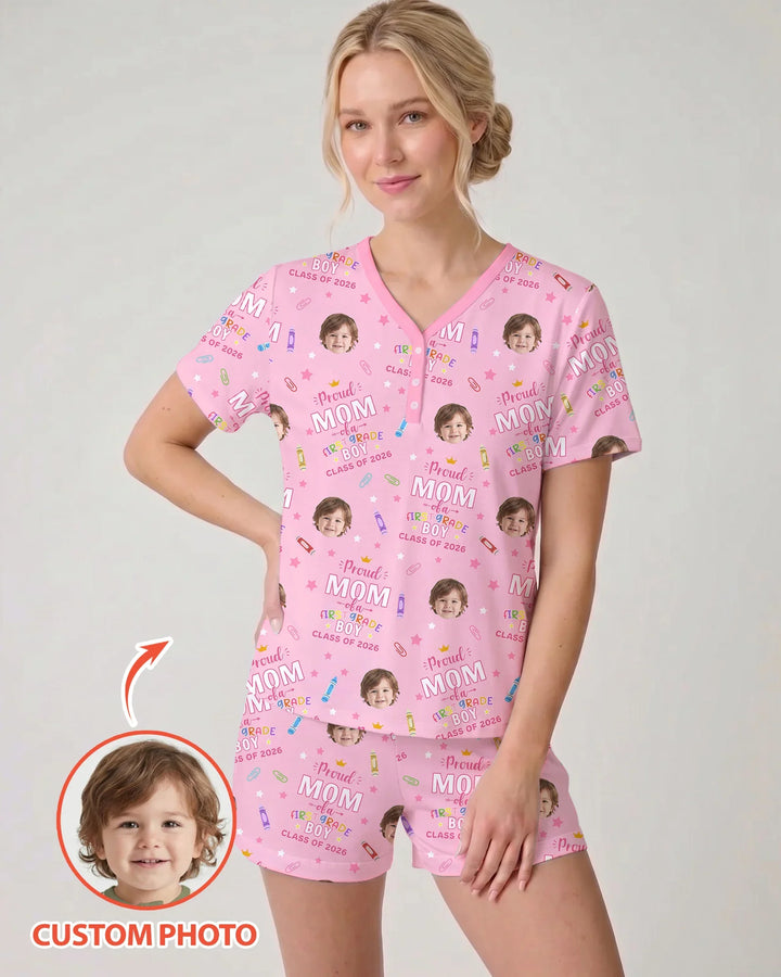 Proud Dad Mom Of Class Of 2026 Bamboo Women Short Sleeve Short Pajama Set