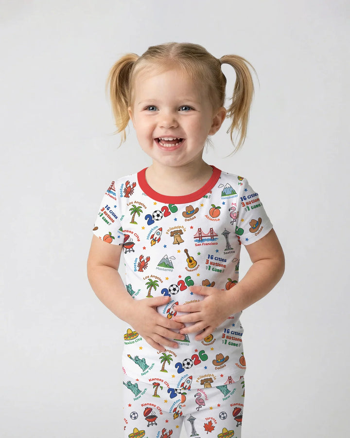 Zweiteiliges, kurzärmliges Pyjama-Set mit Marienkäfern