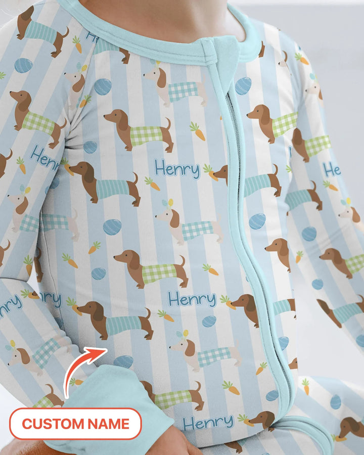 Custom Name Easter Dachshunds Family Matching Convertible Zippy