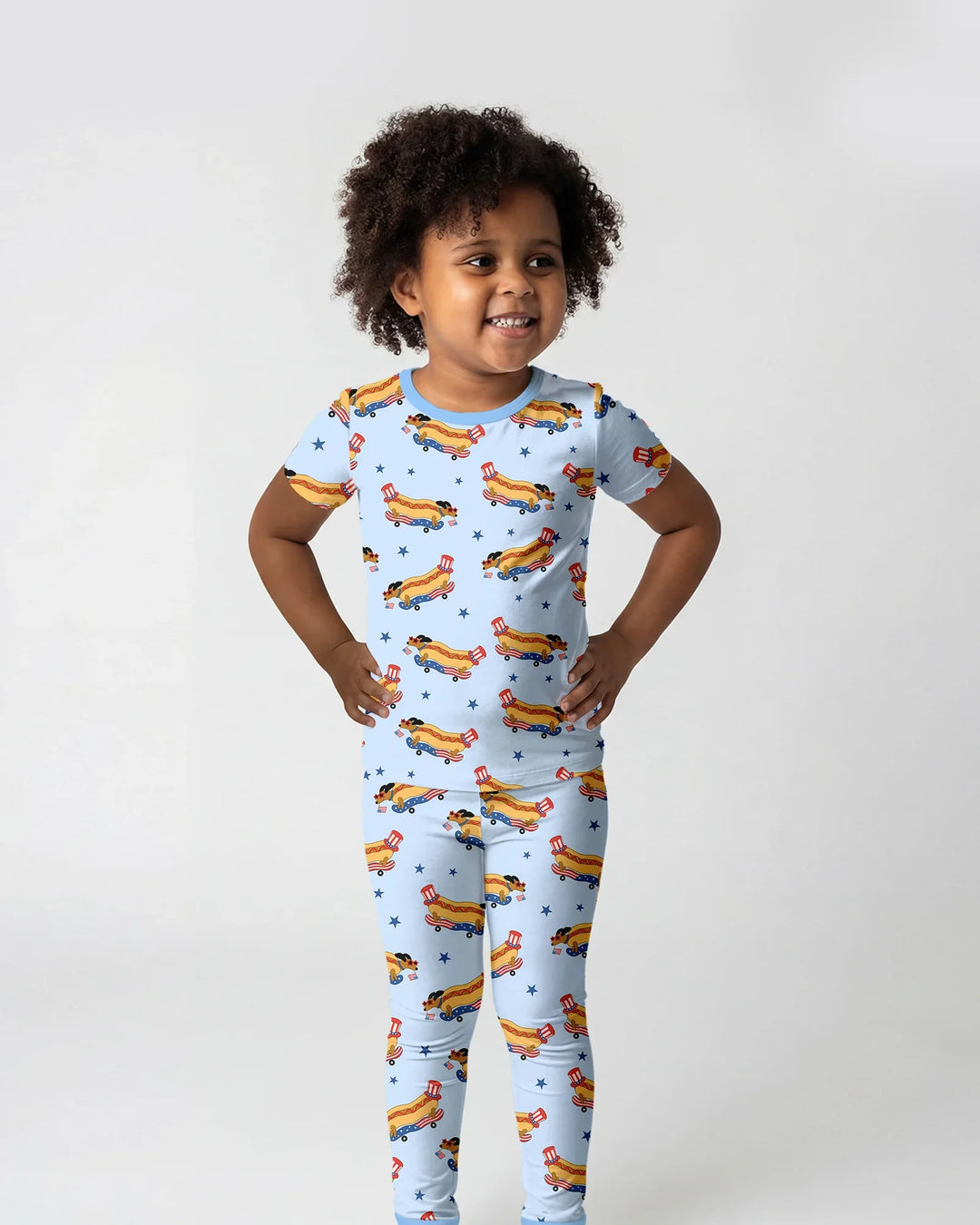 American Hot Dog Bamboo Two Piece Short Sleeve Pajama Set