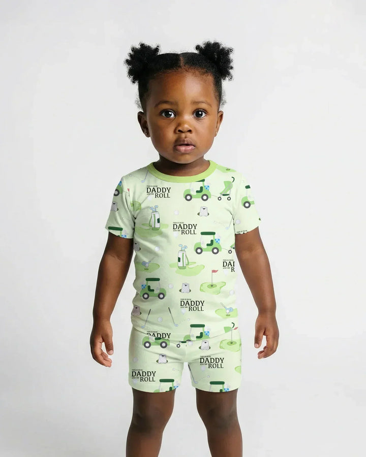 Daddy Golf Team Two Piece Short Sleeve Shorts Pajama Set