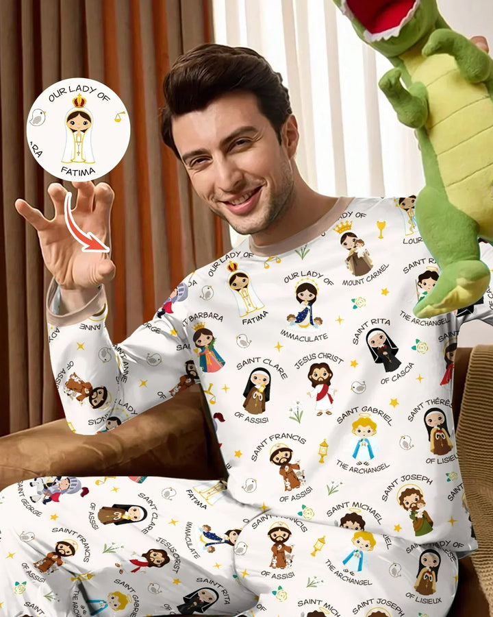 Pray For Us Family Matching Men's Pajama Set