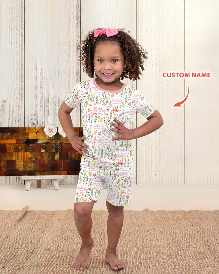 Zweiteiliges Pyjama-Set mit kurzen Ärmeln und Shorts im Sommer-Design