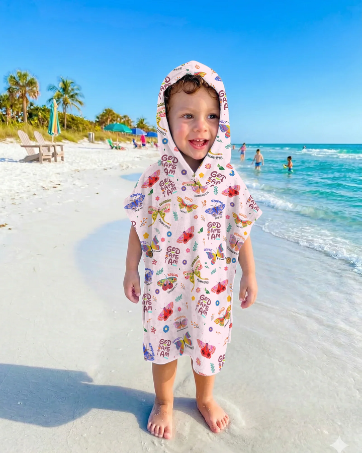 God says I am Butterfly Bamboo Swim Poncho