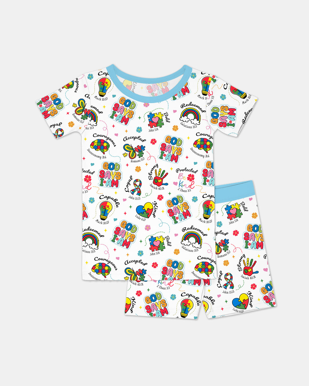 Template Zweiteiliges Pyjama-Set mit kurzen Ärmeln und Shorts