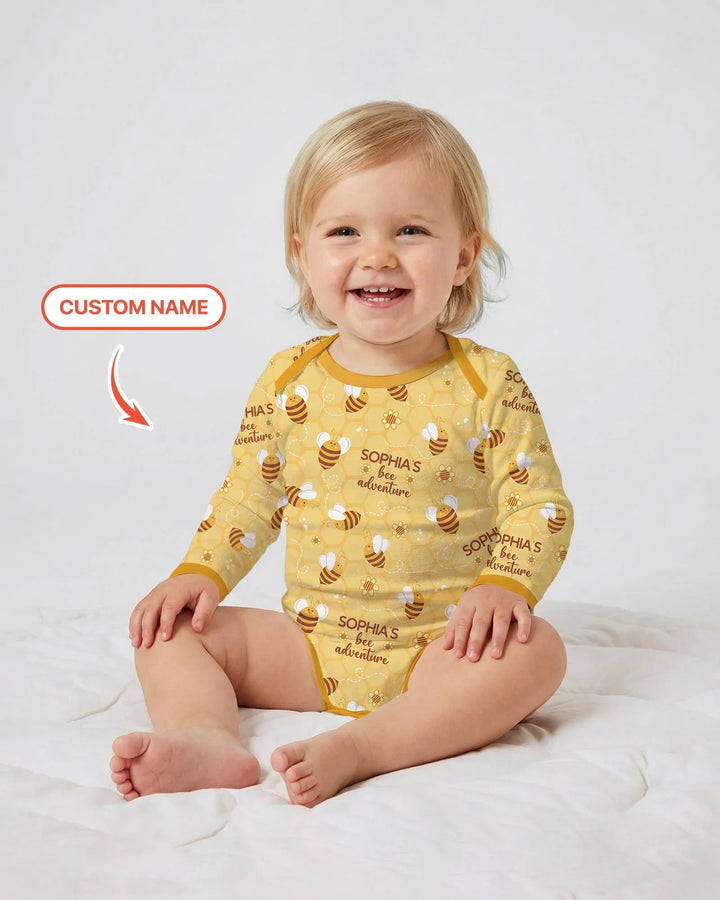 Custom Name Bee Back To School Bamboo Bodysuit