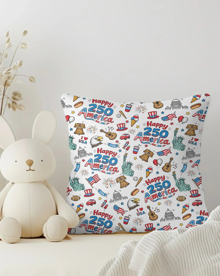 Happy 250 America I love USA Bamboo Pillow Case