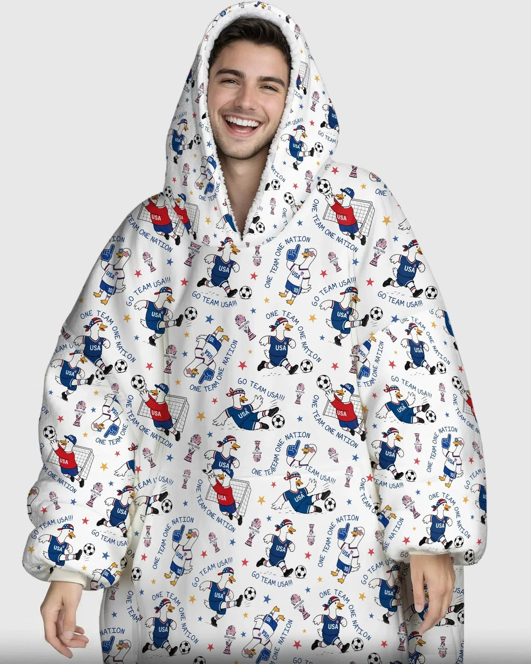 USA Soccer Goose Family Matching Bamboo Blanket Hoodie