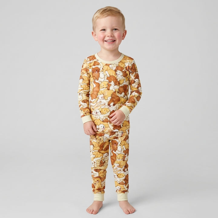 Puppy Pile Bamboo Two Piece Long Sleeve Pajama Set