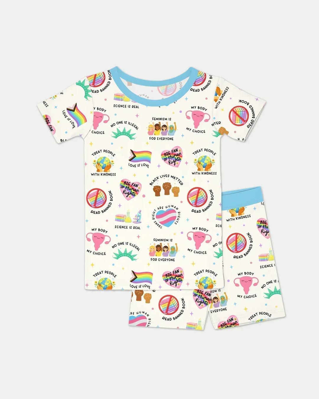 Template Zweiteiliges Pyjama-Set mit kurzen Ärmeln und Shorts
