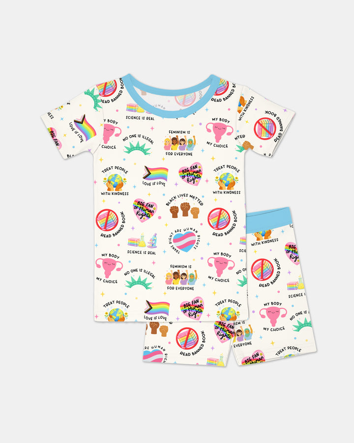 Template Zweiteiliges Pyjama-Set mit kurzen Ärmeln und Shorts