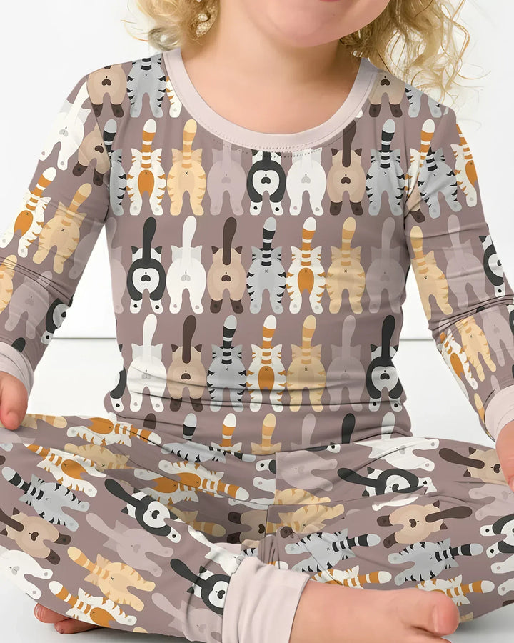 Zweiteiliges Langarm-Pyjama-Set mit Sommerfrüchten