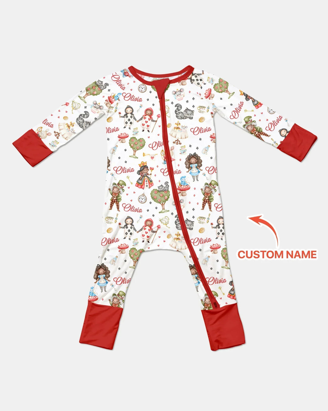 Whimsical Wonderland Tea Party Custom Name Convertible Zippy