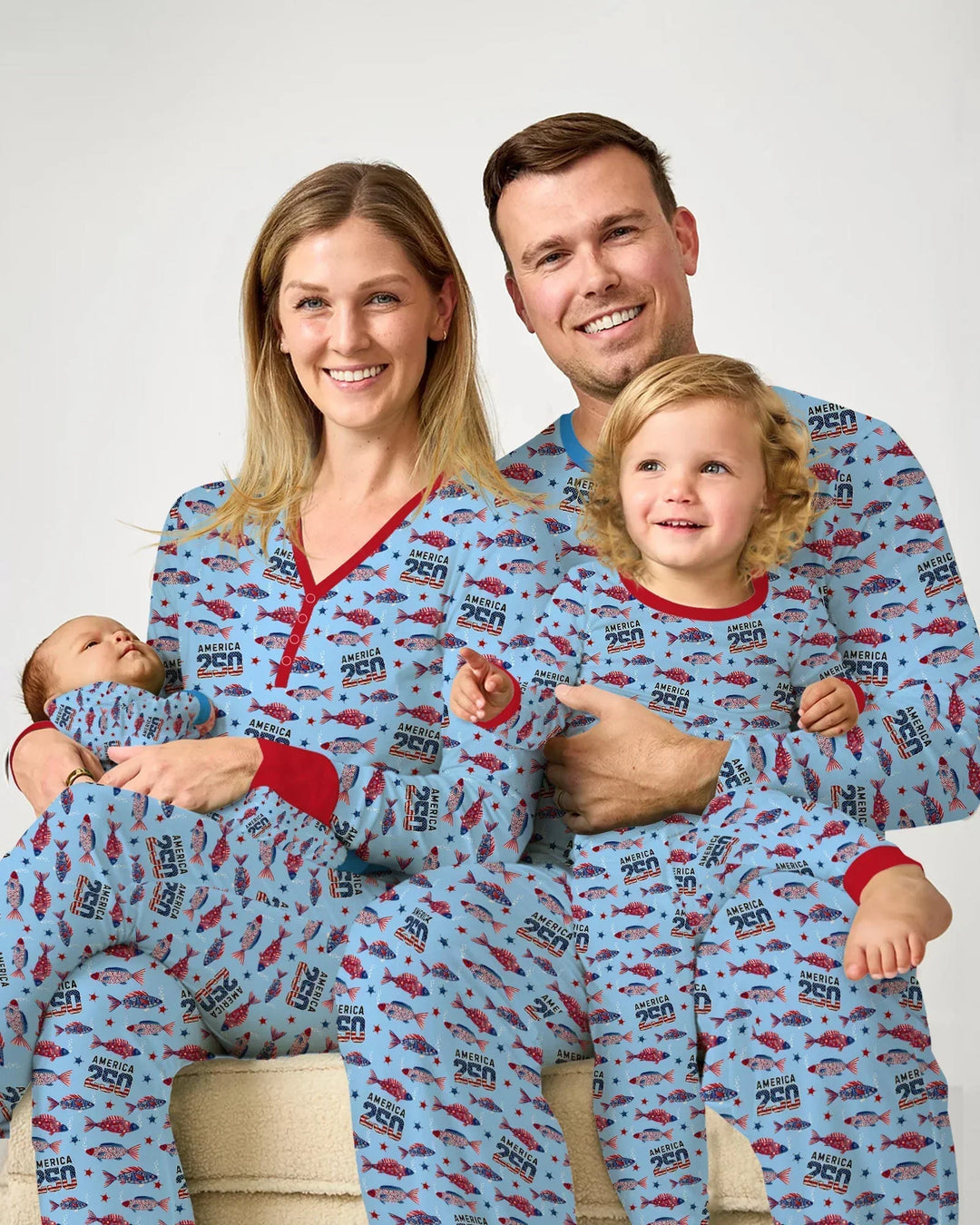 Stars and Stripes Fish Bamboo Men's Pajama Set