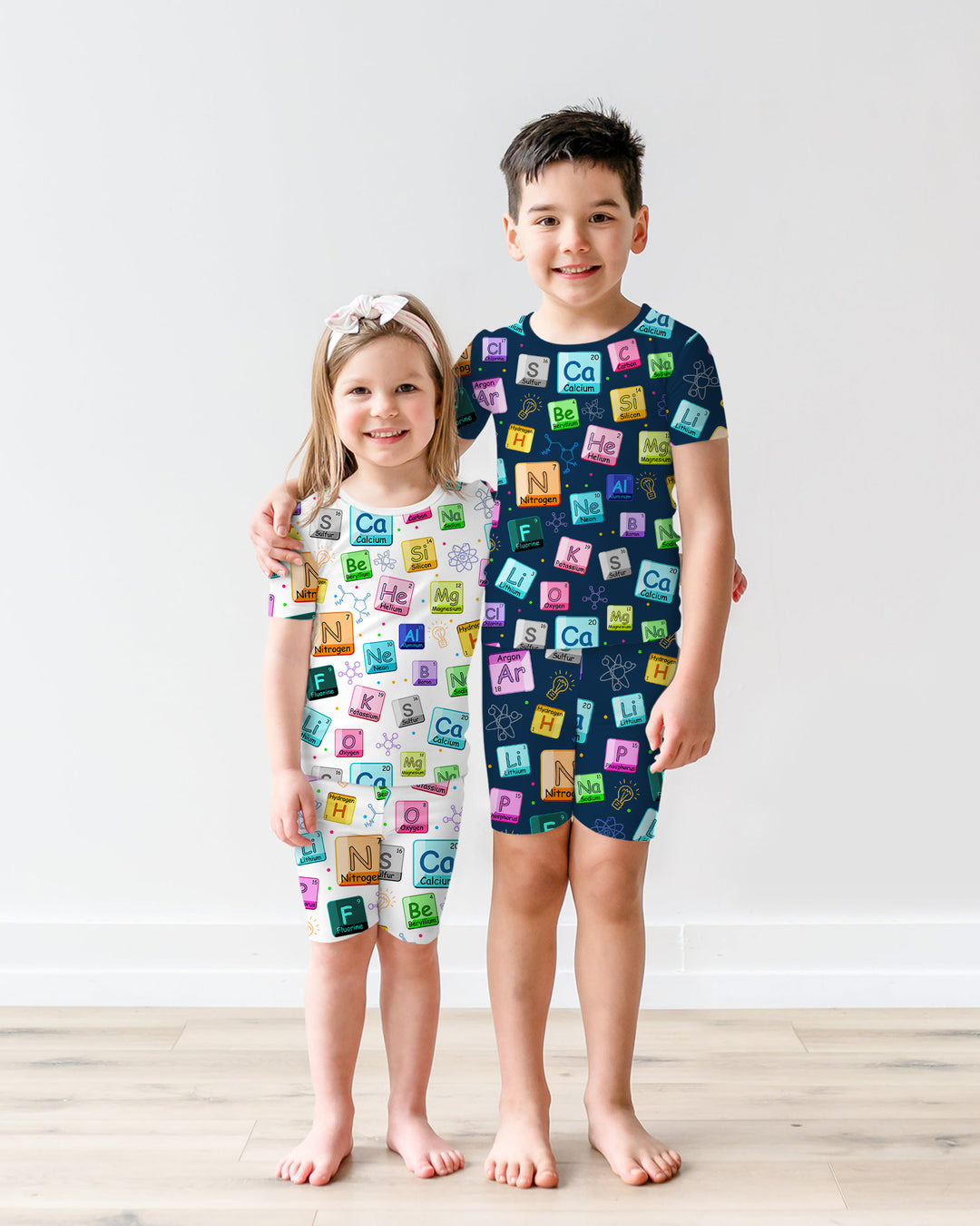 Science Elements Bamboo Two Piece Short Sleeve Shorts Pajama Set