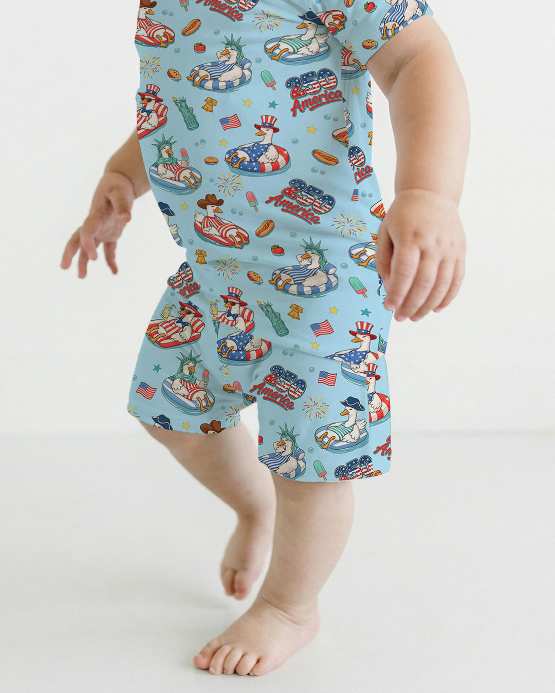Schlafanzug-Set zweiteilig, kurze Ärmel, kurze Hose, Bambus