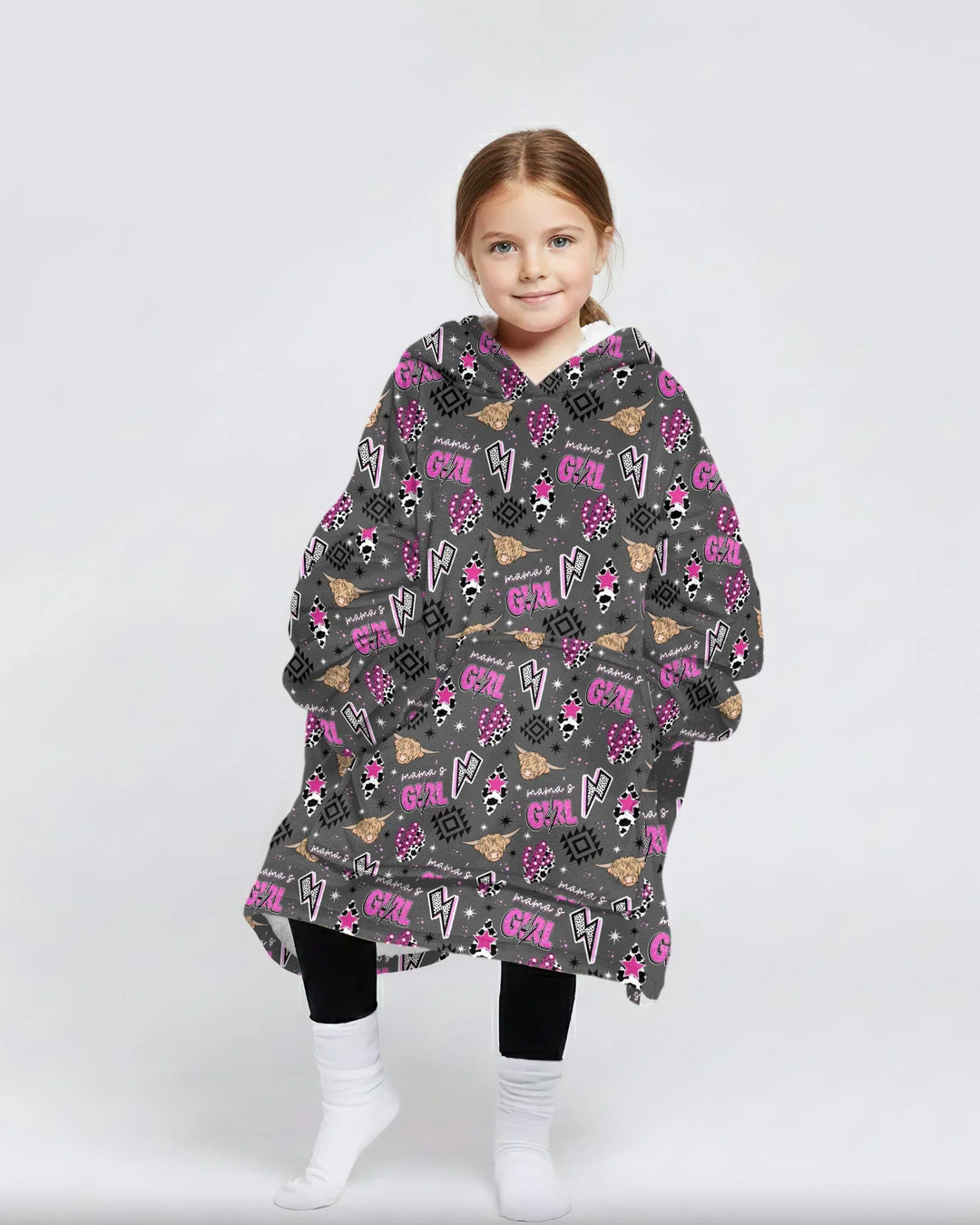 Western Mama & Me Matching Wearable Bamboo Blanket Hoodie