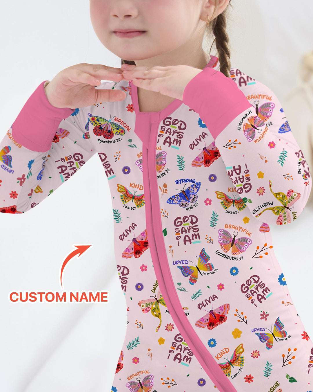 Custom Name God says I am Butterfly Convertible Zippy