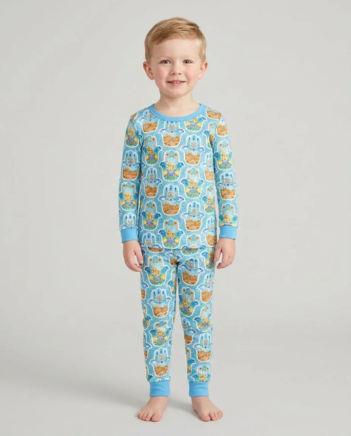 Conjunto de pijama de dos piezas de bambú con mangas largas, plantilla PERSONALIZADA