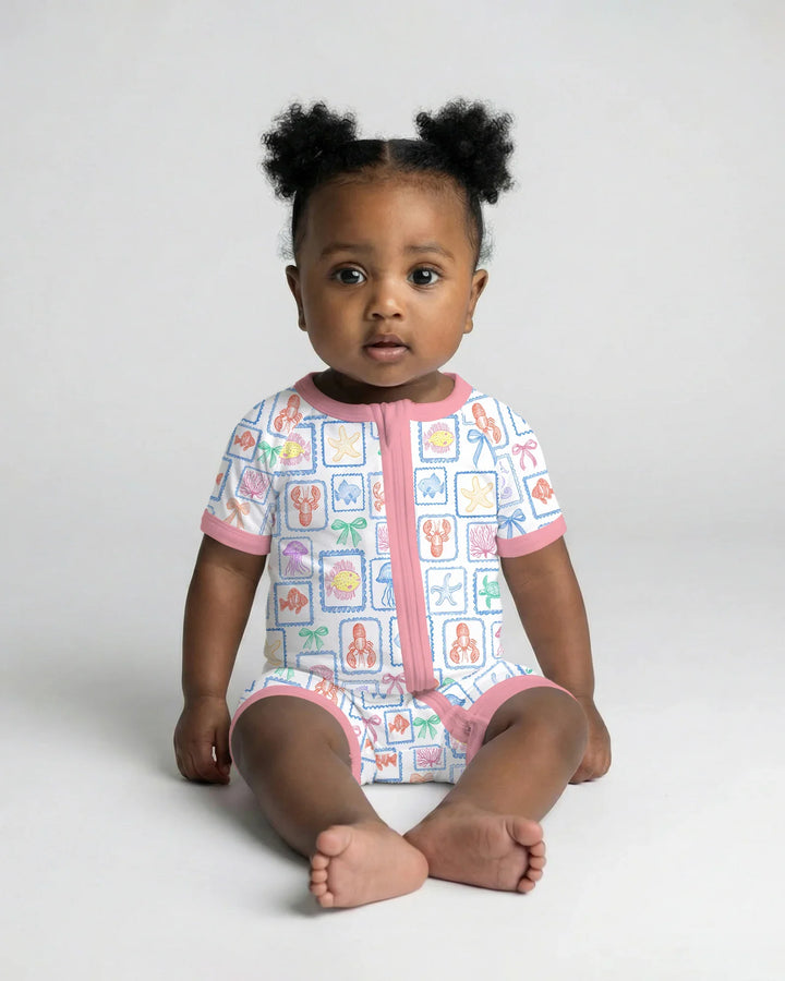 Coastal Treasures Family Matching Bamboo Shorty Zippy