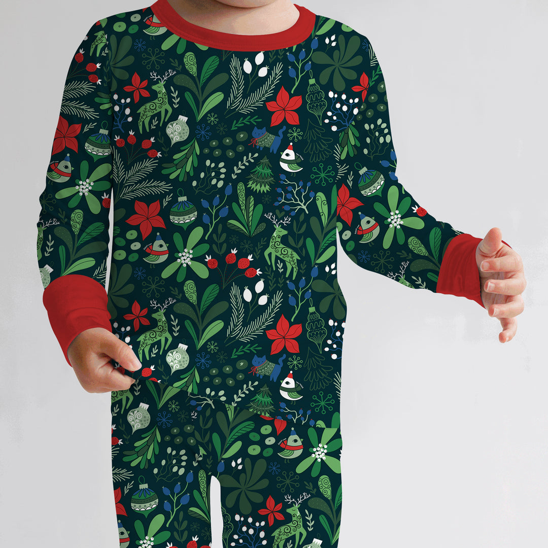 Zweiteiliges Langarm-Pyjama-Set mit Sommerfrüchten