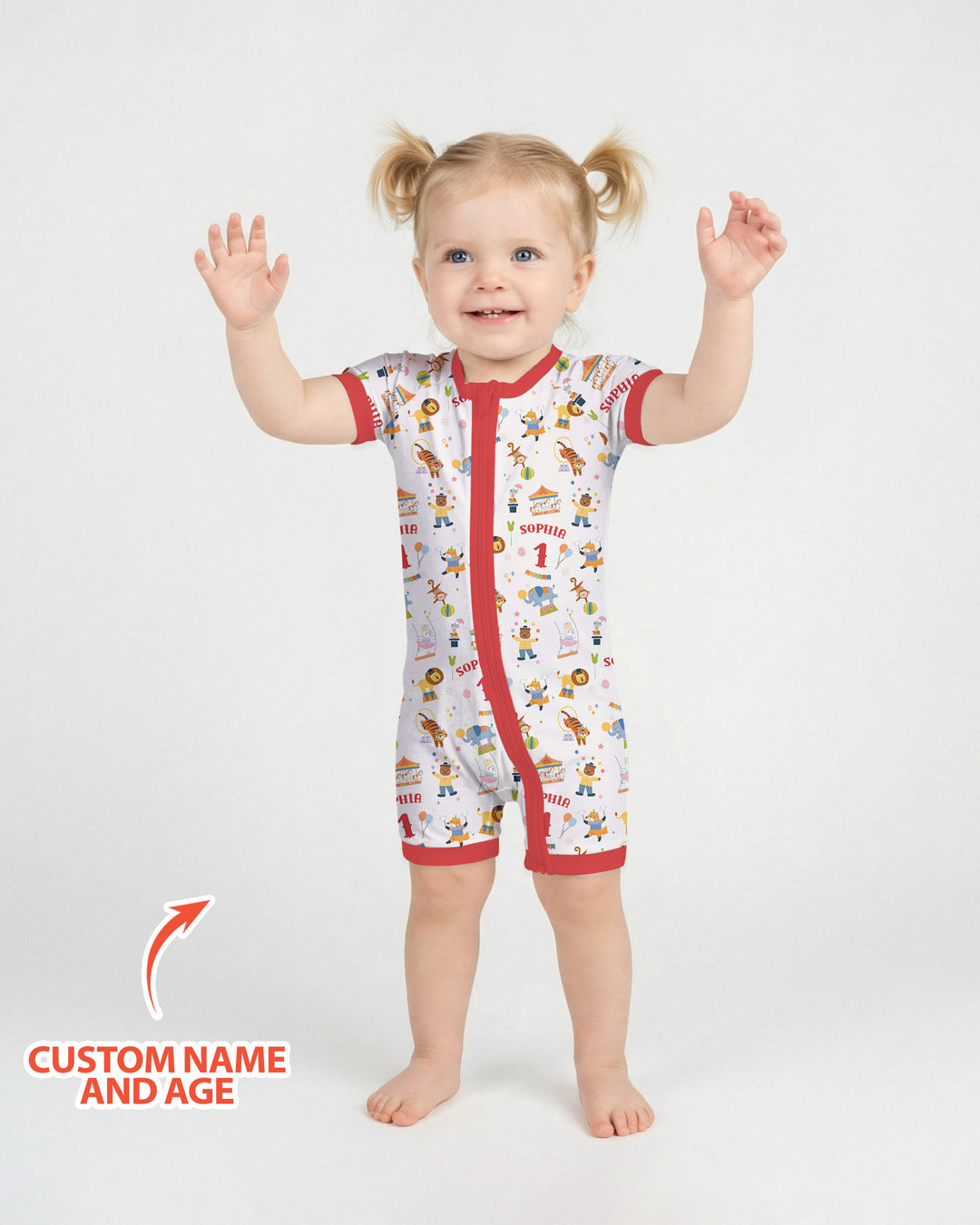 Plantilla PERSONALIZADA de Bambú Pijama Corto con Cremallera