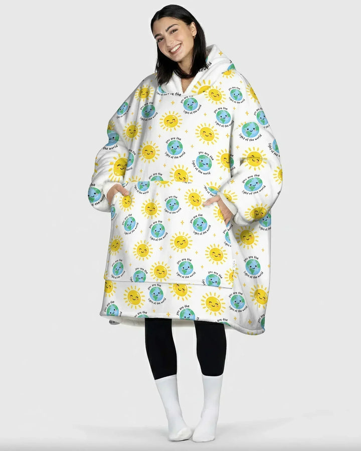 Matthew 5:14 Light of the World Wearable Bamboo Blanket Hoodie