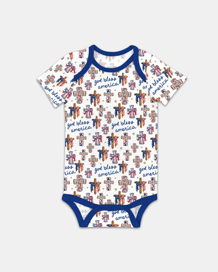 God Bless America Family Matching Bamboo Bodysuit