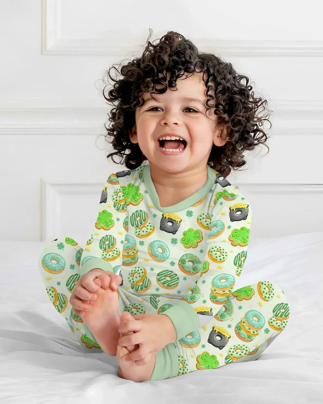 St. Patrick's Day Donut Two Piece Long Sleeve Pajama Set