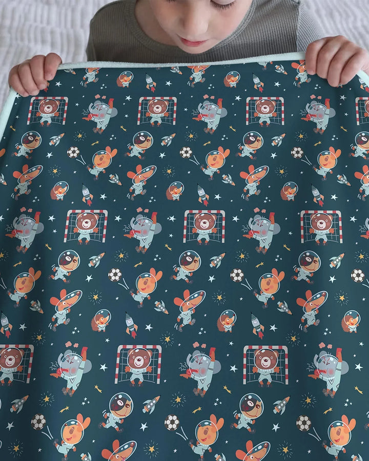 Space Soccer Bamboo Blanket