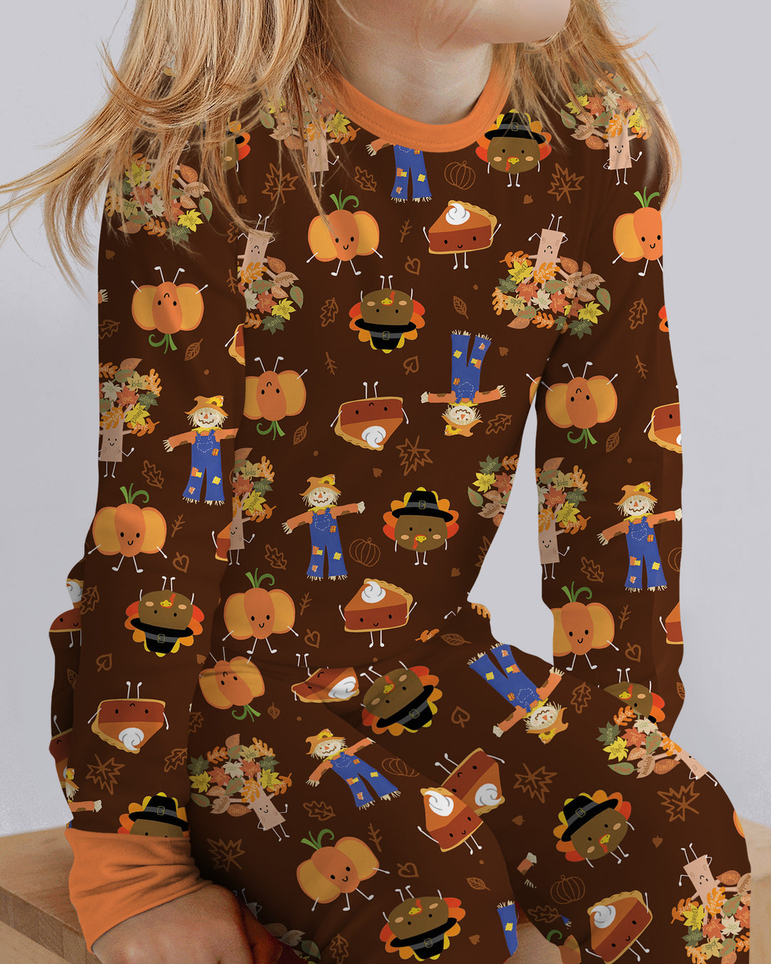 Thanksgiving Festive Bamboo Two Piece Long Sleeve Pajama Set