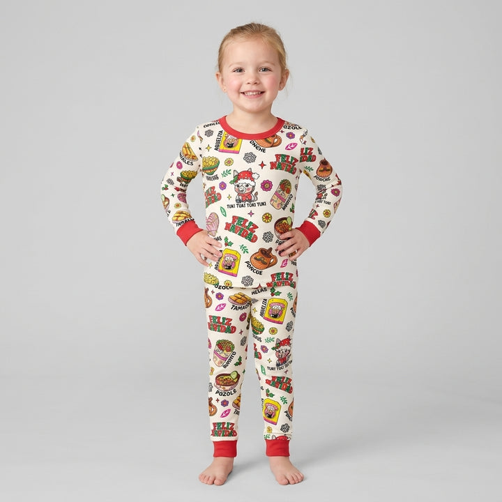 Mexican Christmas Feliz Navidad Bamboo Two Piece Long Sleeve Pajama Set