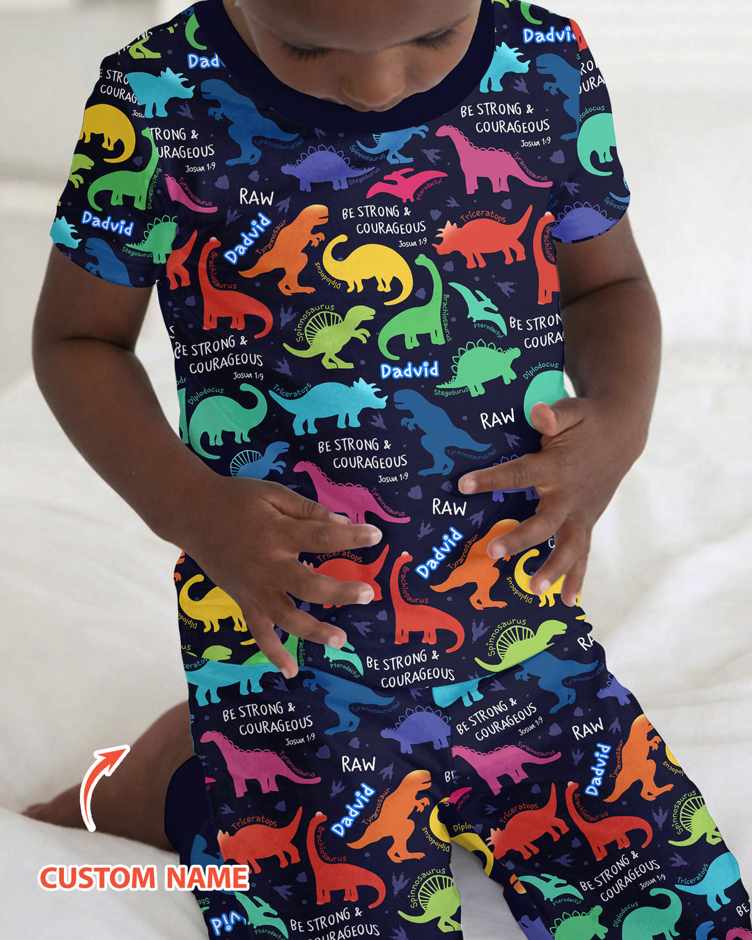 Conjunto de pijama de dos piezas de bambú de manga corta, plantilla personalizada