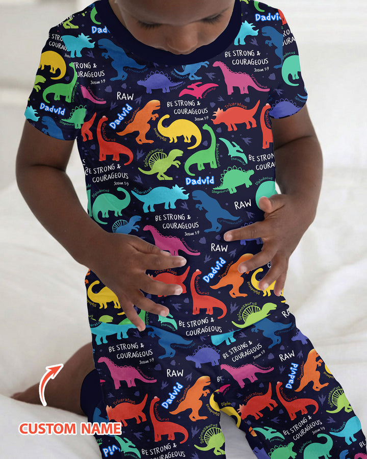 Conjunto de pijama de dos piezas de bambú de manga corta, plantilla personalizada