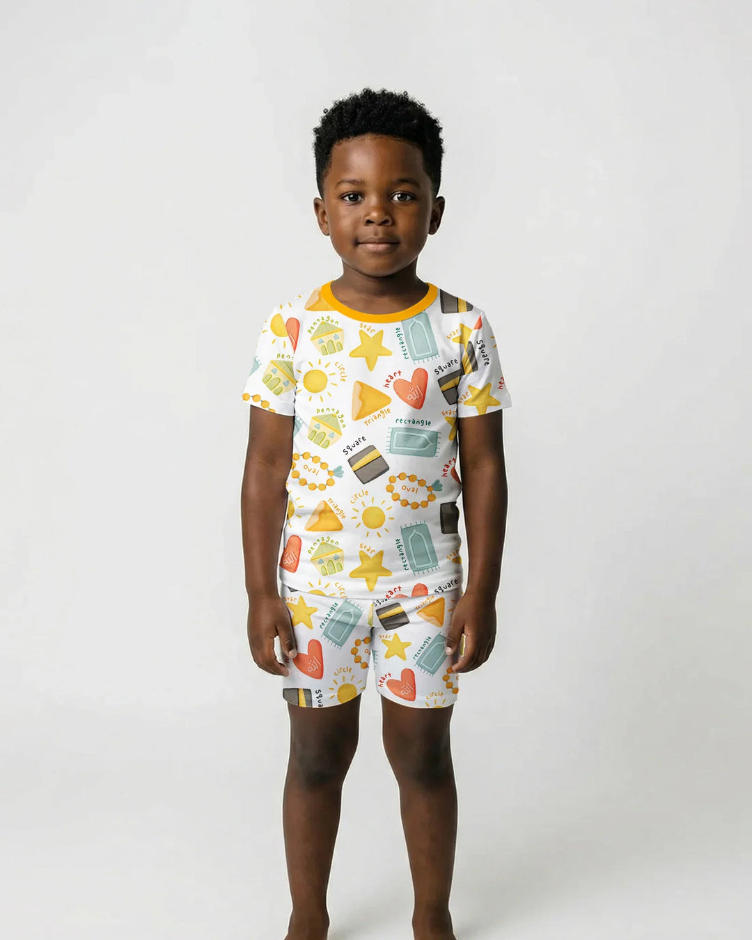 Islamic Shapes Two Piece Short Sleeve Shorts Pajama Set