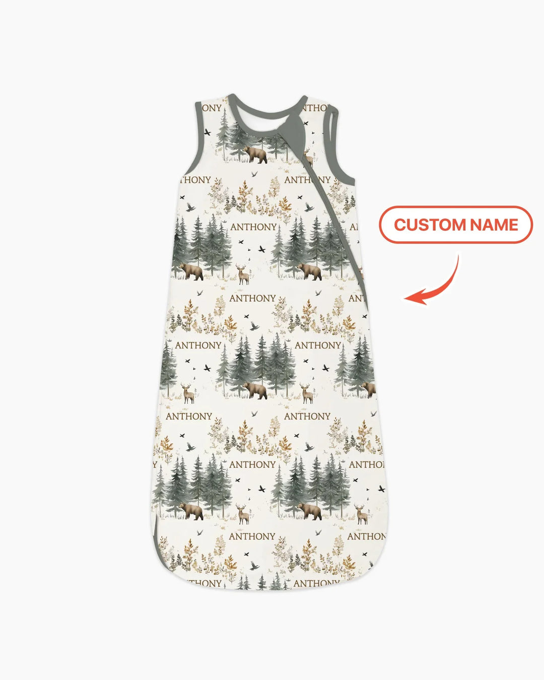 Custom Name Forest Bear Deer Bamboo Sleep Bag