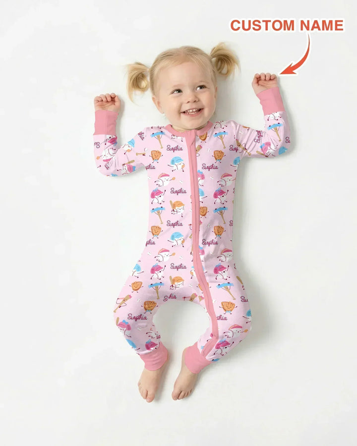 Custom Name Ballparl Family Matching Bamboo Convertible Zippy