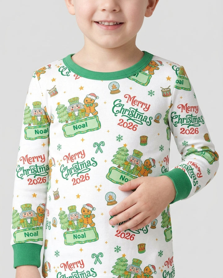 Custom Name Nutcracker Christmas Tale Bamboo Two Piece Long Sleeve Pajama Set