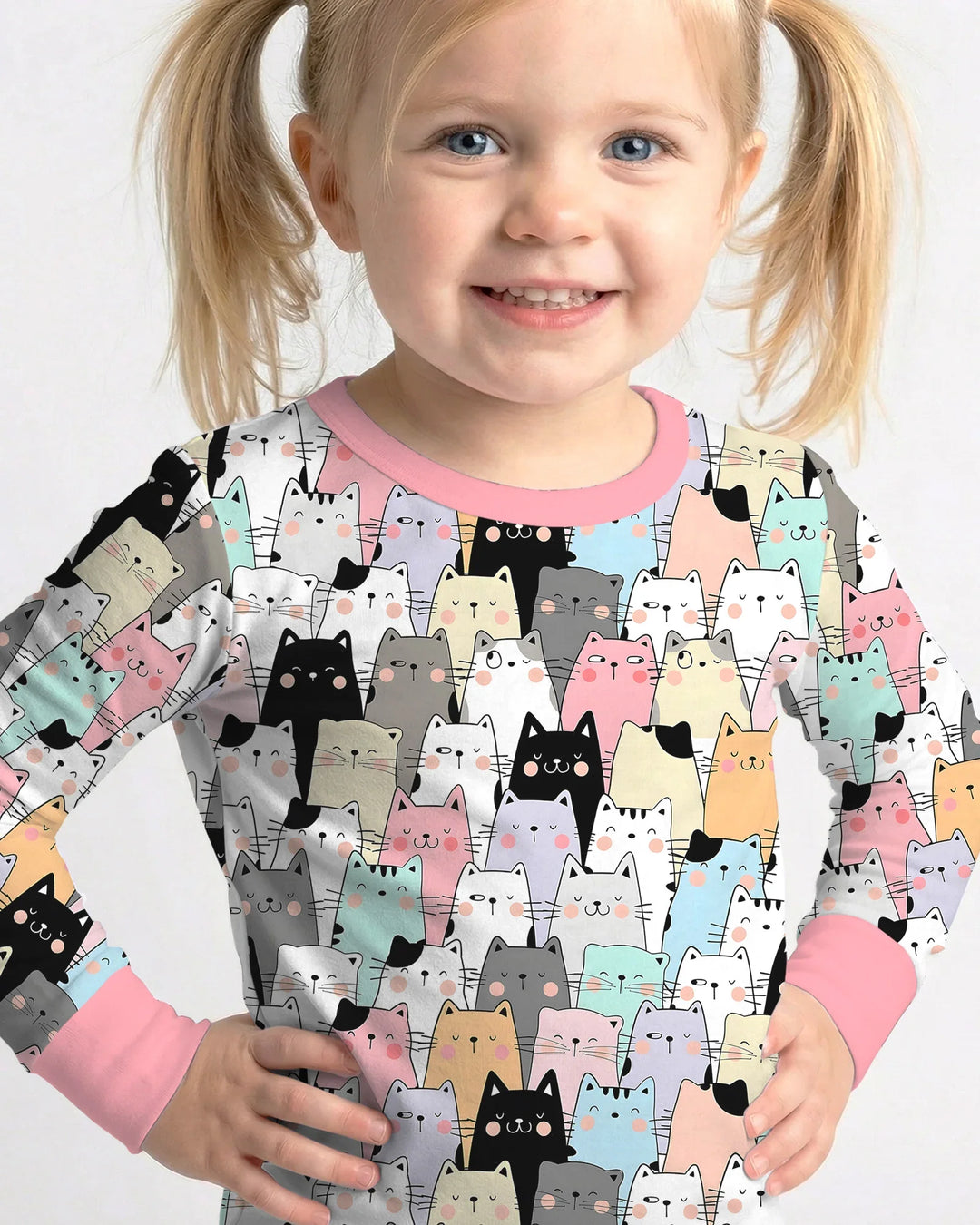 Zweiteiliges Langarm-Pyjama-Set mit Sommerfrüchten