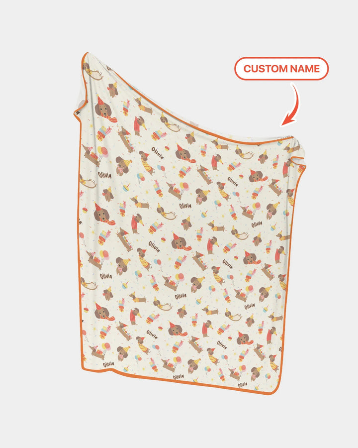 Dachshund Birthday Bamboo Blanket